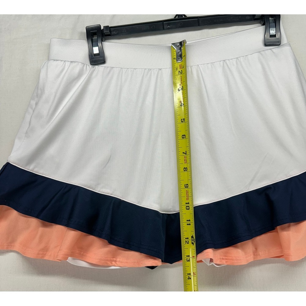 Tail Womens Activewear Skort White Navy Coral Ruffle Tennis Golf Skirt Size M - Picture 6 of 12